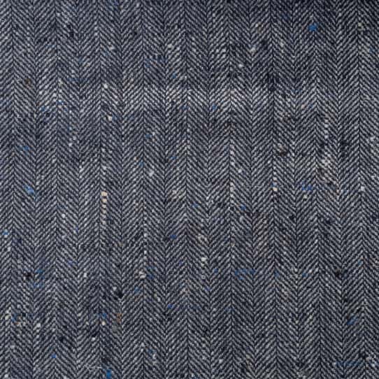 structured wool-linen-silk blend in blue