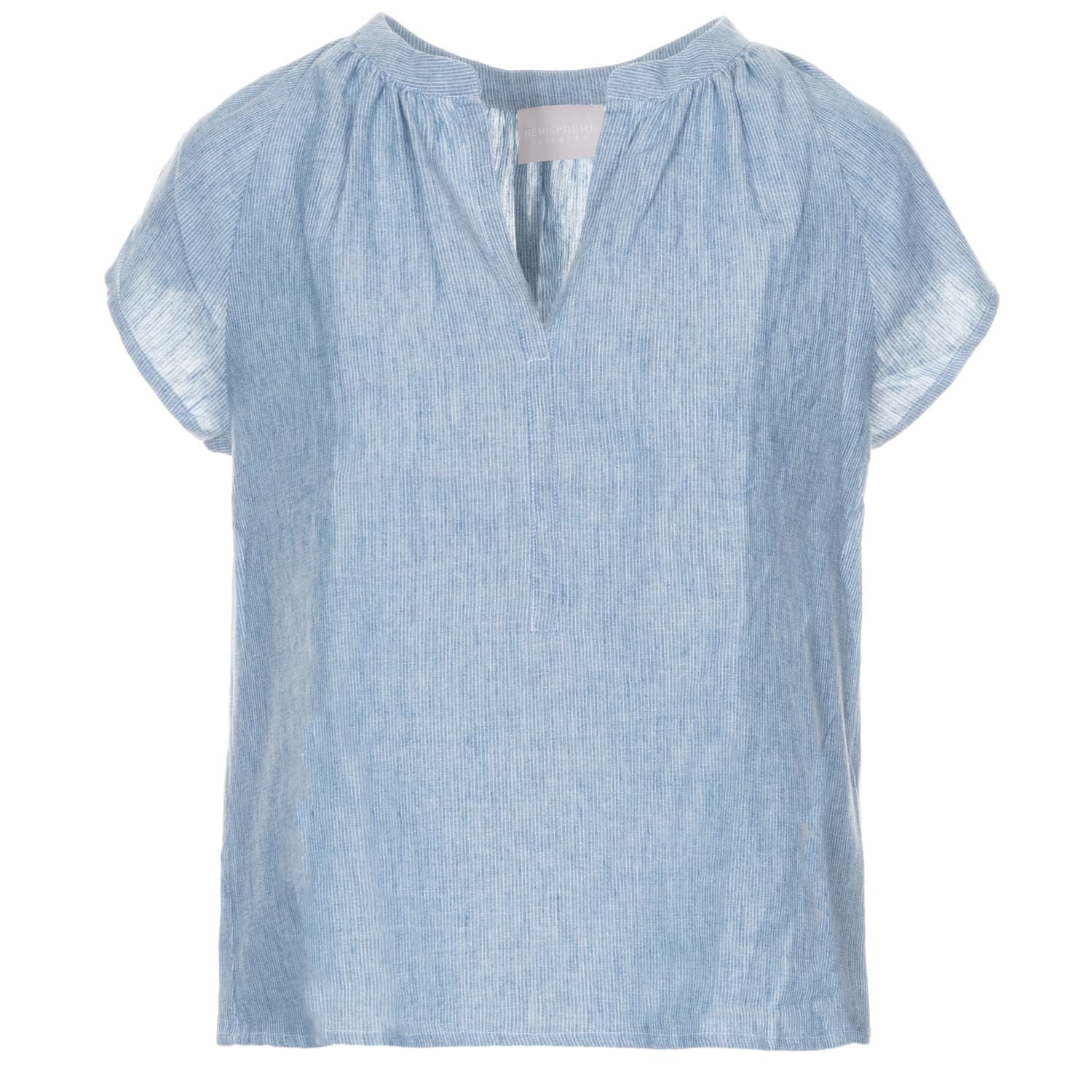 Fine Striped Blouse White-Blue