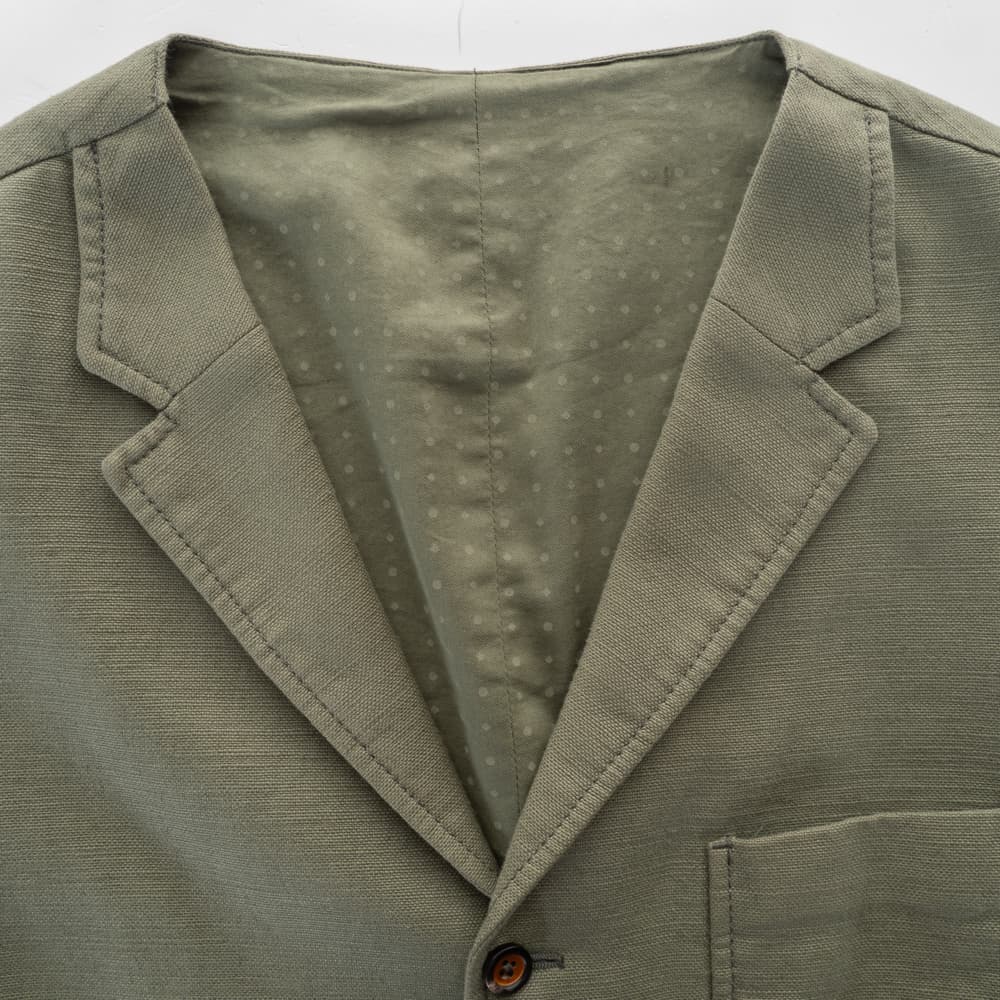 Waistcoat olive cotton linen