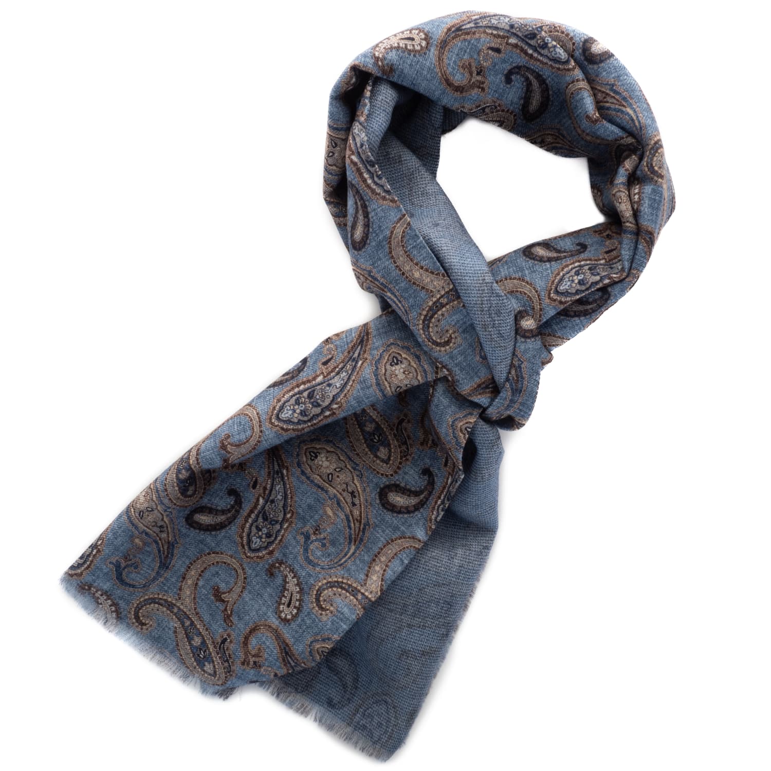 Scarf Wool Paisley Mottled