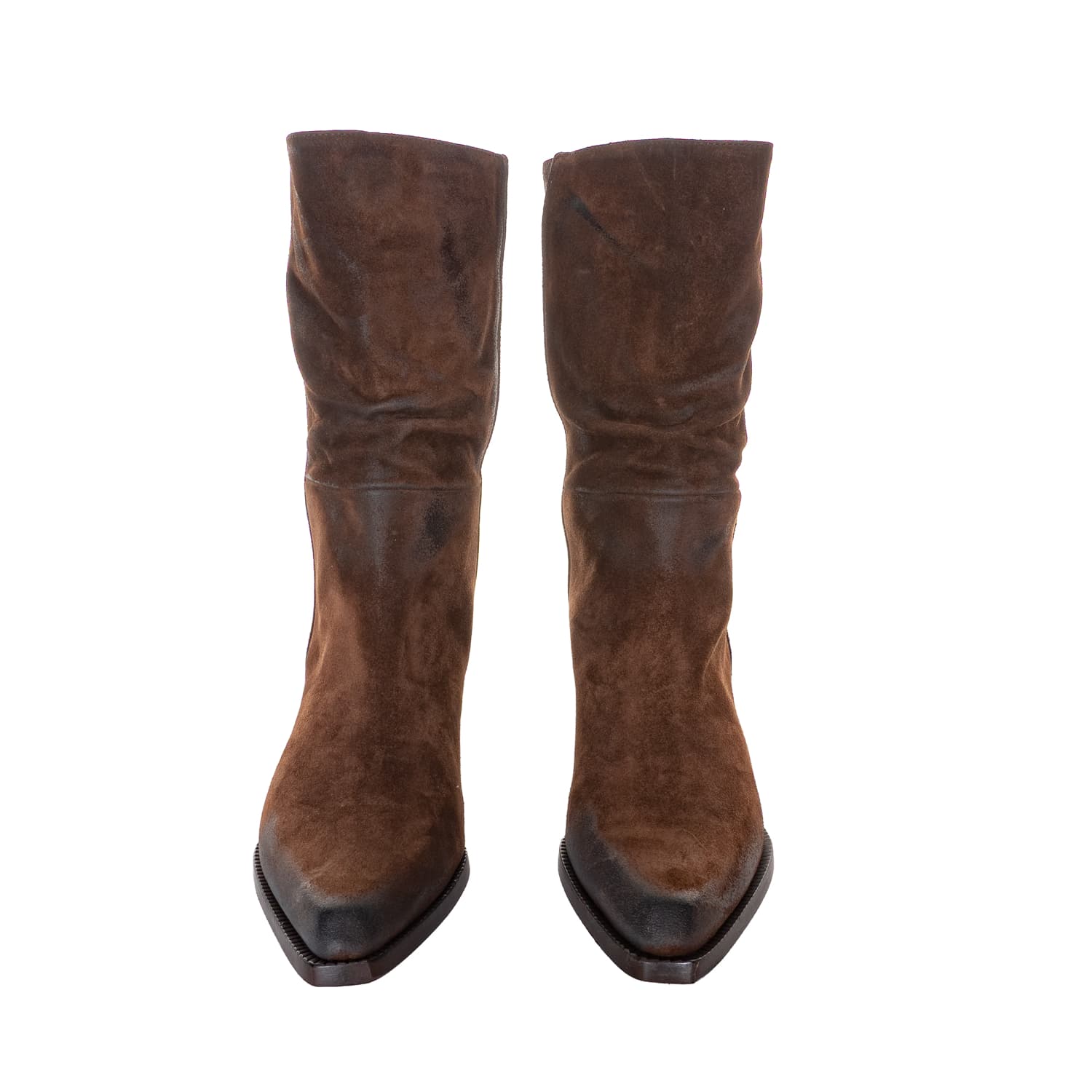 Suede Leather Boots Brown