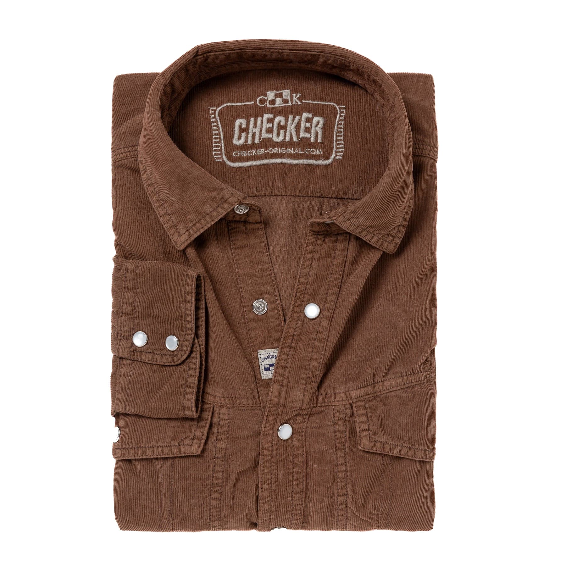Corduroy Shirt Dynasty Brown Checker-Cordhemd-Brown-1 (1 von 3)