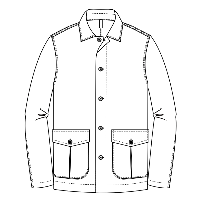 2 patch pockets with topstitching