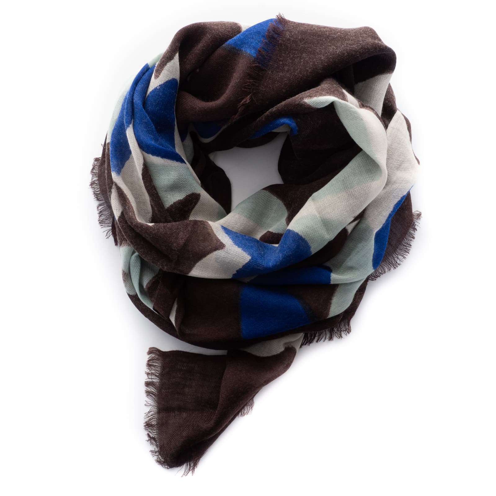 Wool Scarf Brown/Pink Patterned