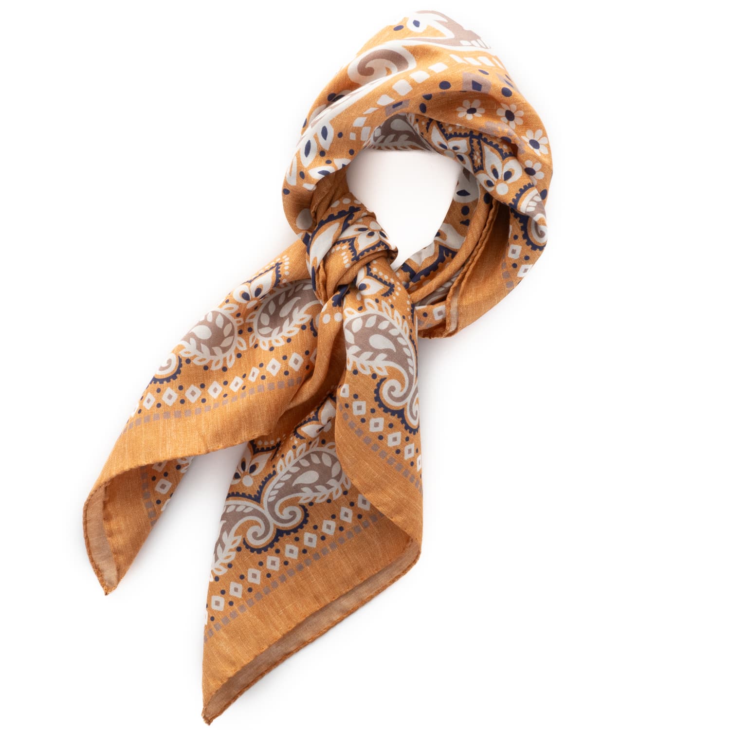 Scarf Ochre Patterned