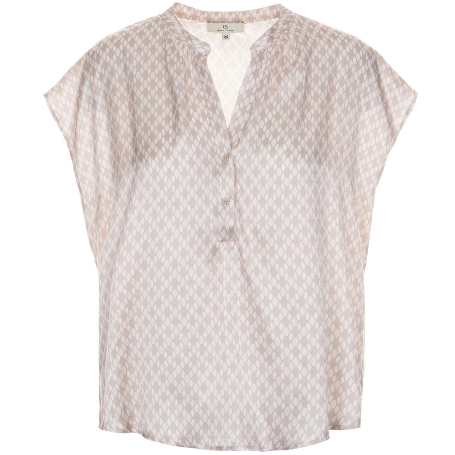 Silk Blouse Taupe Patterned Silk Blouse Taupe Patterned