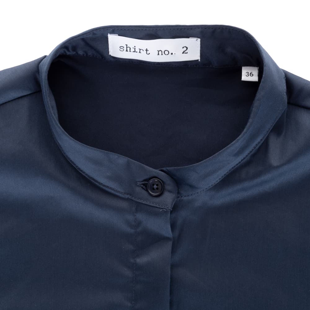Blouse with Stand-up Collar