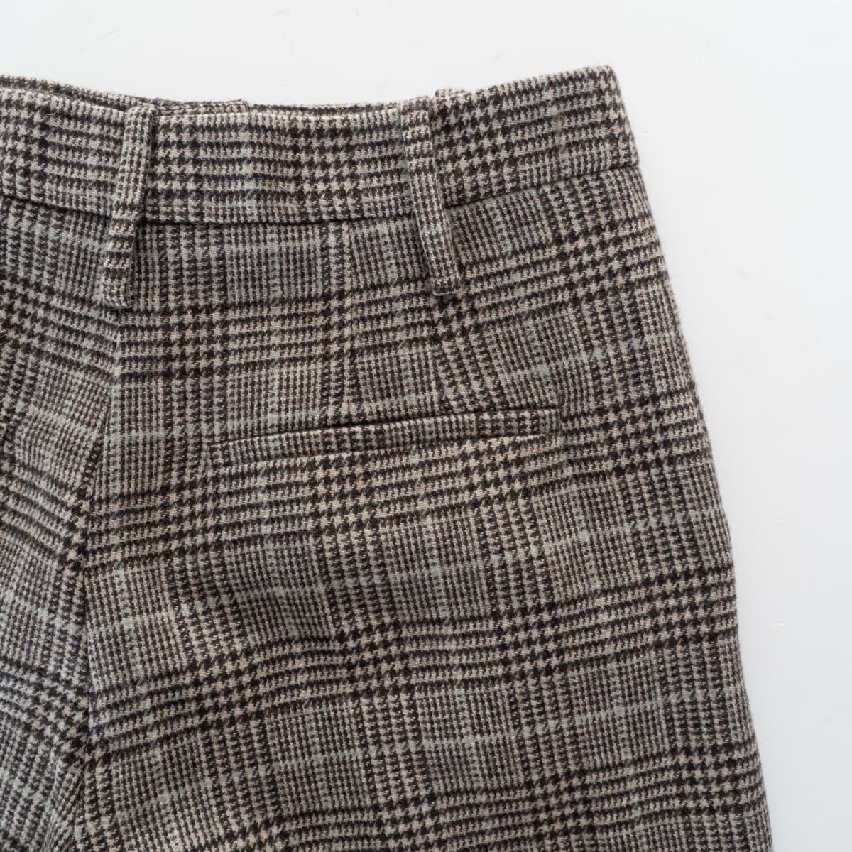 Kiltie Wide Leg Trousers Ginger Beige Checked