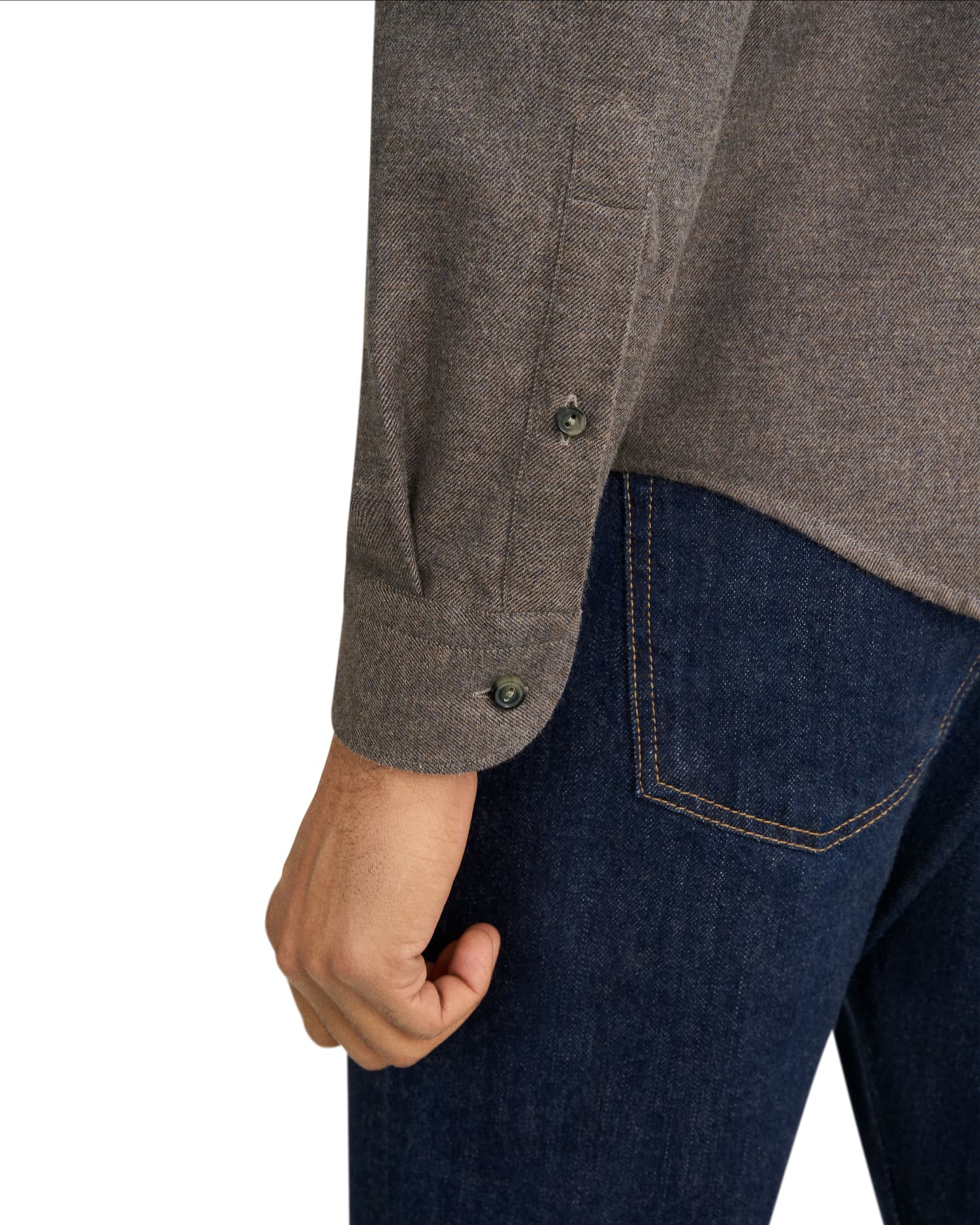 Solid Flannel Shirt Causal Fit