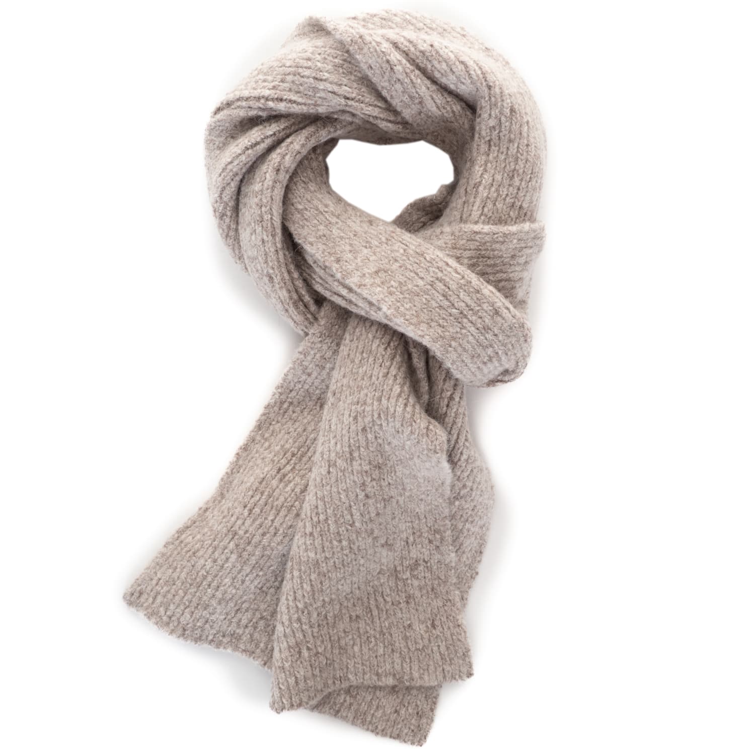 Tweed scarf beige