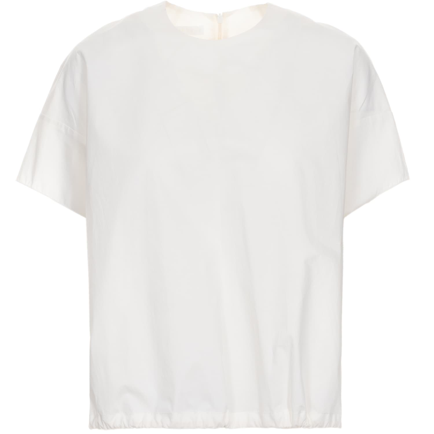 Cotton blouse white relaxed fit