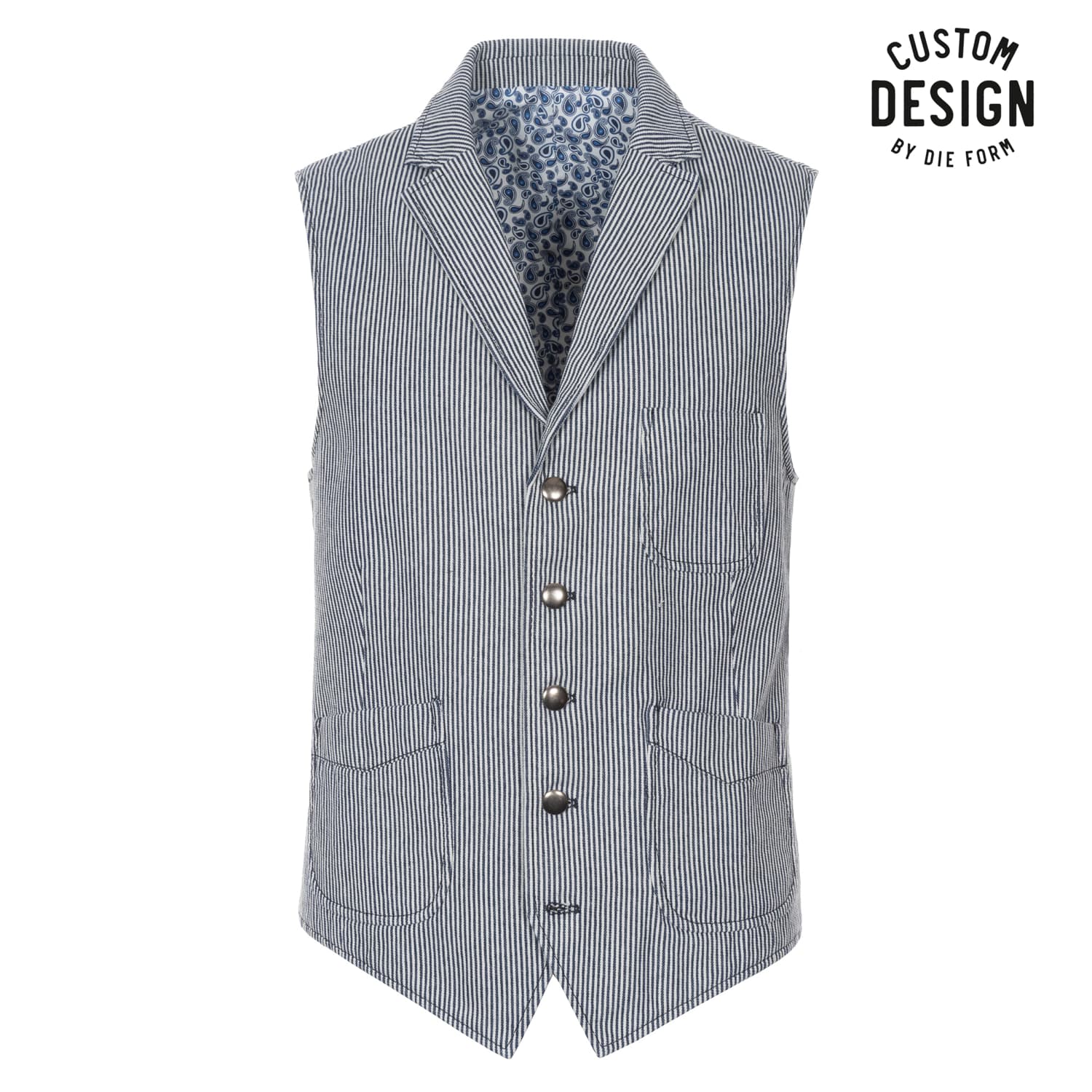 Gino Striped Worker Vest