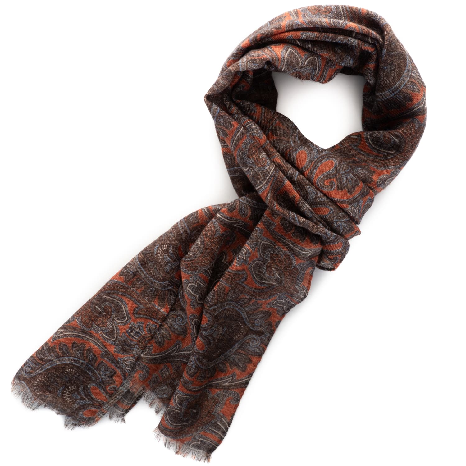 Scarf cashmere-silk blend flowered