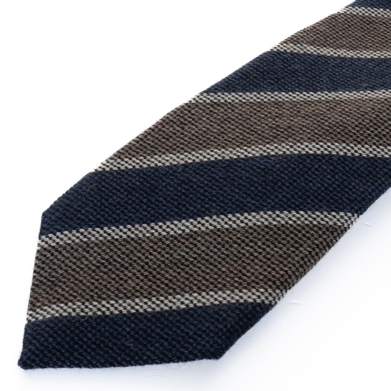 Wool Tie with Block Stripes