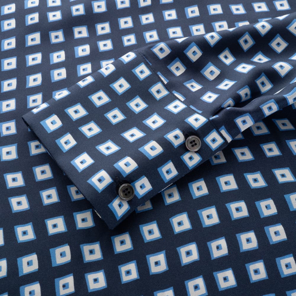 Silk Blouse with Geometric Pattern