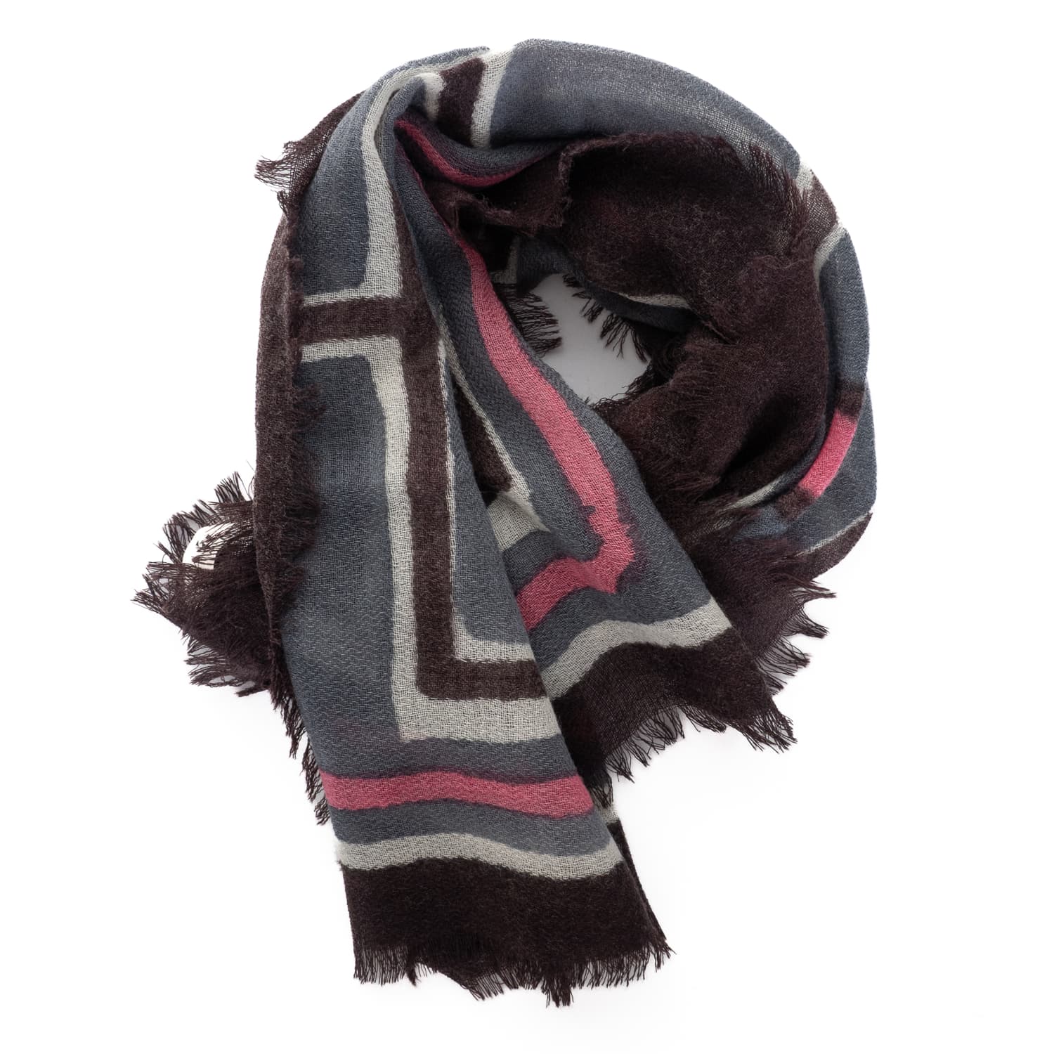 Women's Wool Scarf Grey/Pink