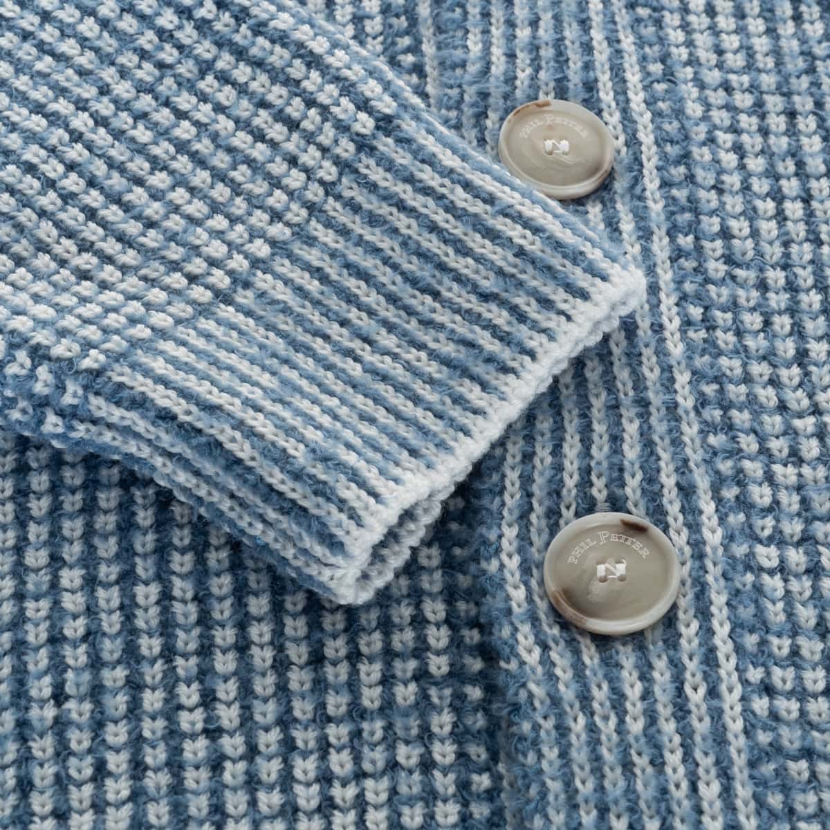 Flauschperlfang Cardigan Light Blue