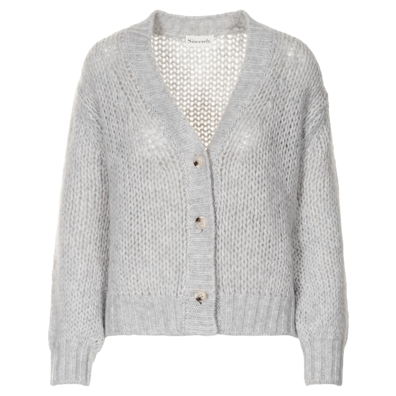 Cashmere Knit Cardigan Mid-Grey