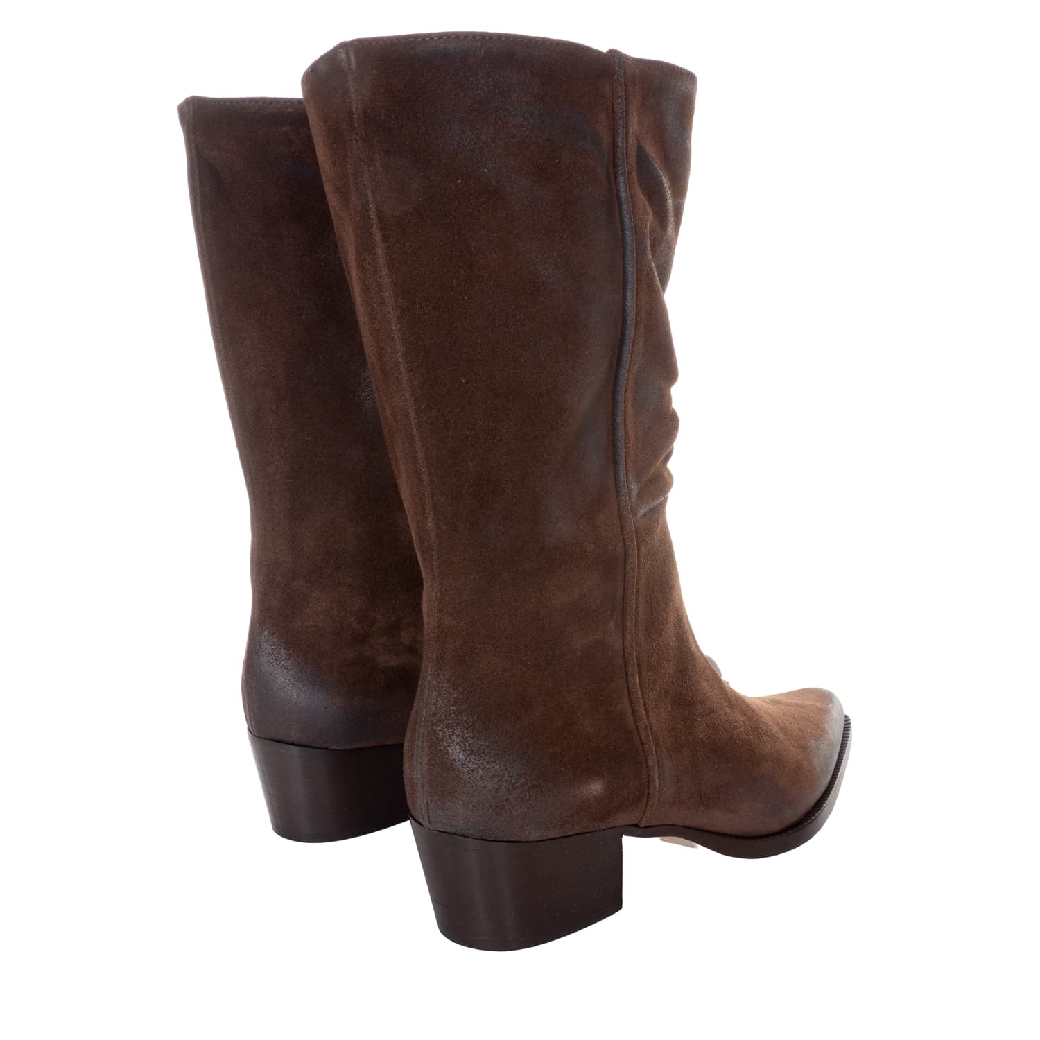 Suede Leather Boots Brown
