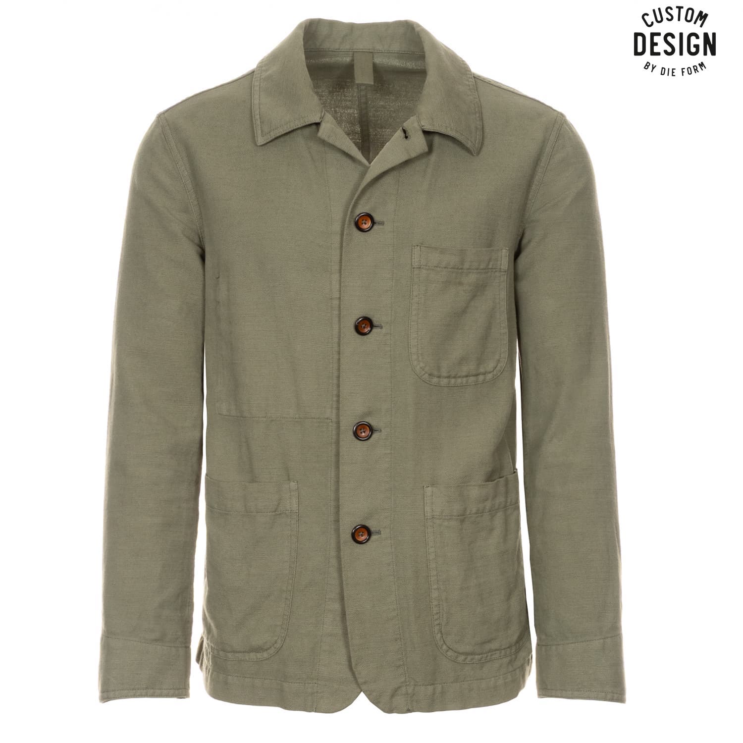 Cotton-linen Shacket Khaki