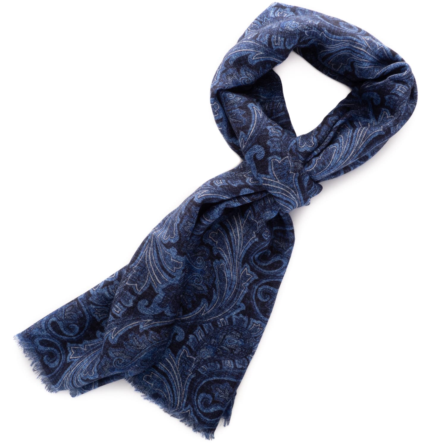 Scarf cashmere-silk blend flowered