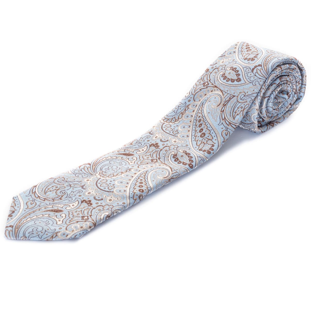 Tie Silk Paisley Light Blue