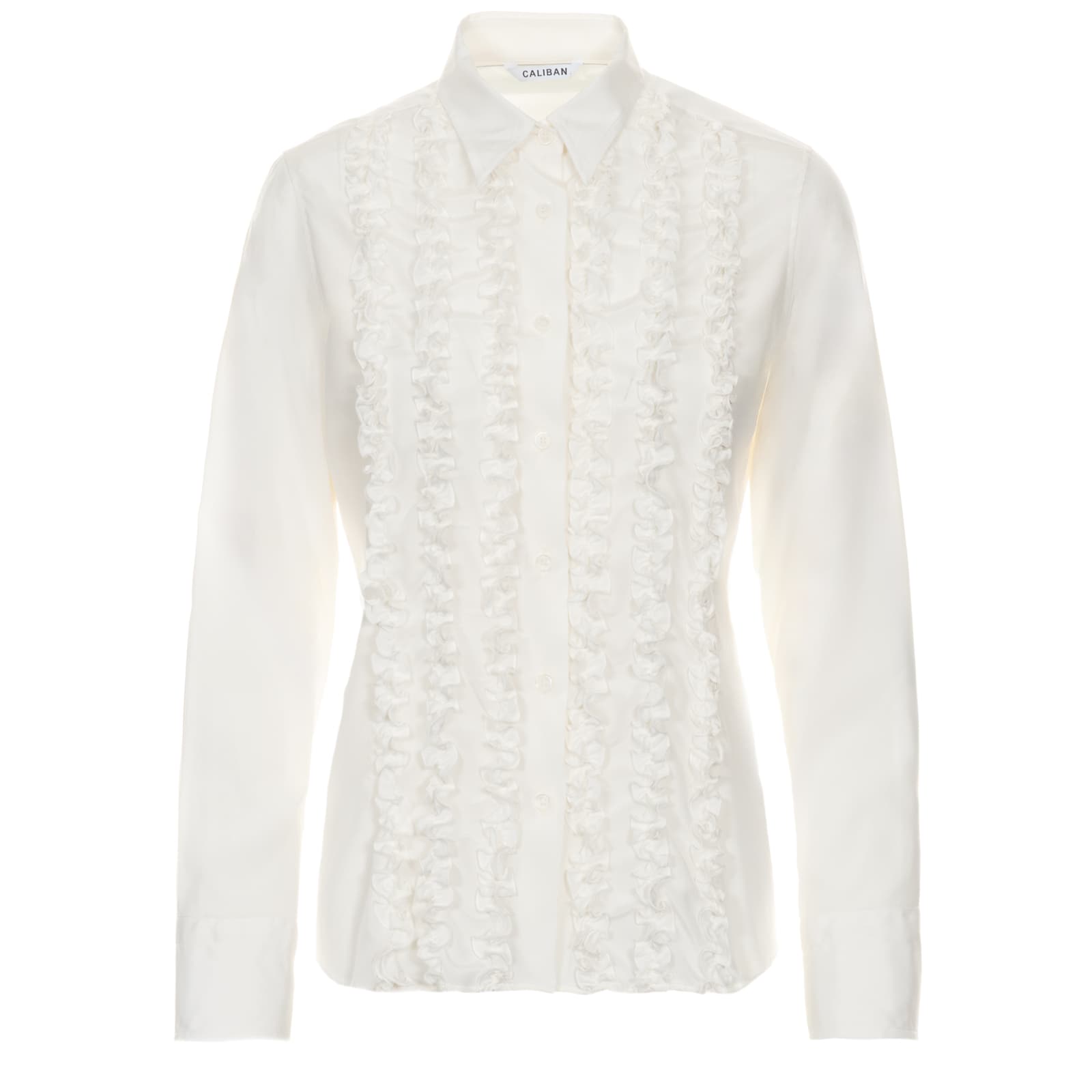 Silk Stretch Blouse with Ruffles