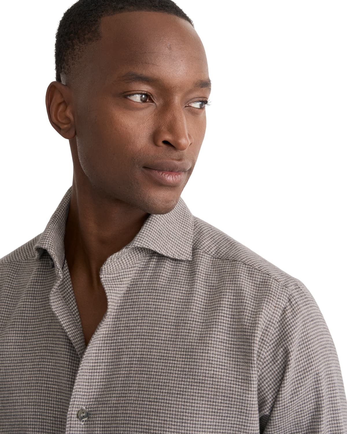 Casual Houndstooth Flannel Shirt