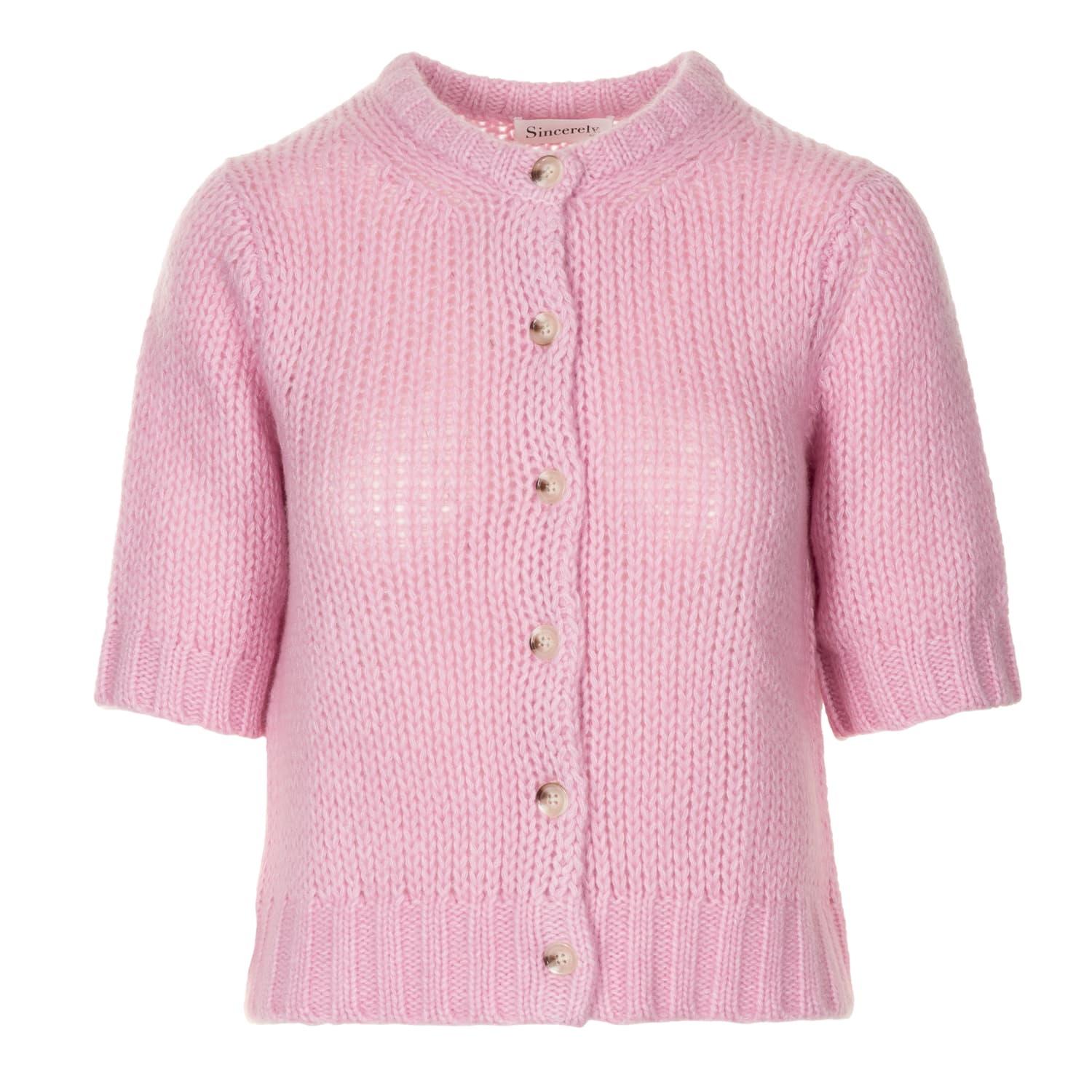 Short-Sleeve Cashmere Cardigan