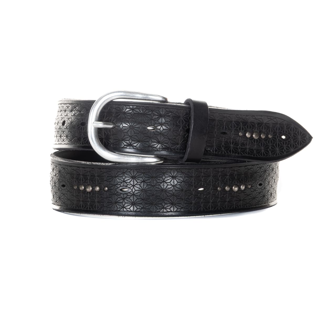 Bull Soft Nero belt with laser engraving