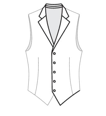 with a lapel collar all round