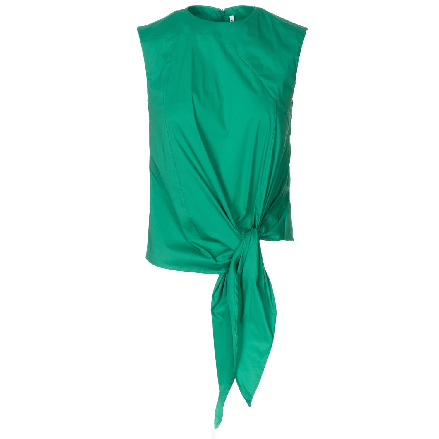 Sleeveless blouse with a knot design