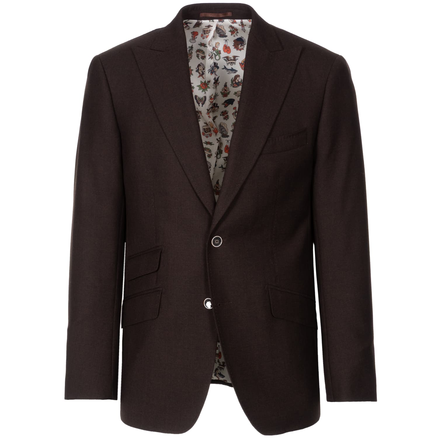 Virgin Wool Suit Brown