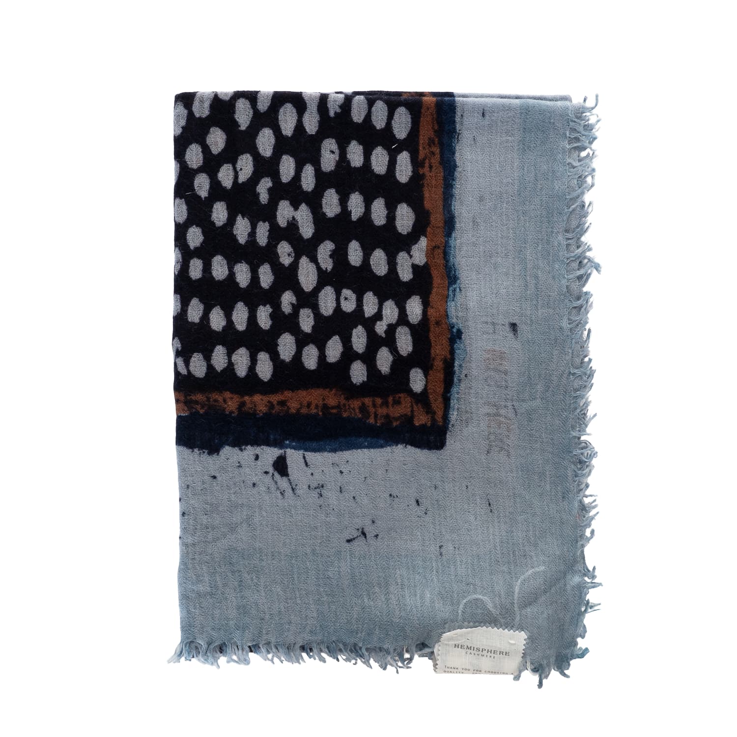 Wool Scarf Blue Patterned