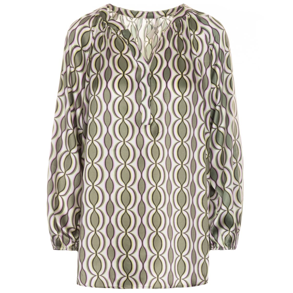 Silk Blouse Selma Retro Pattern Silk Blouse Selma Retro Pattern