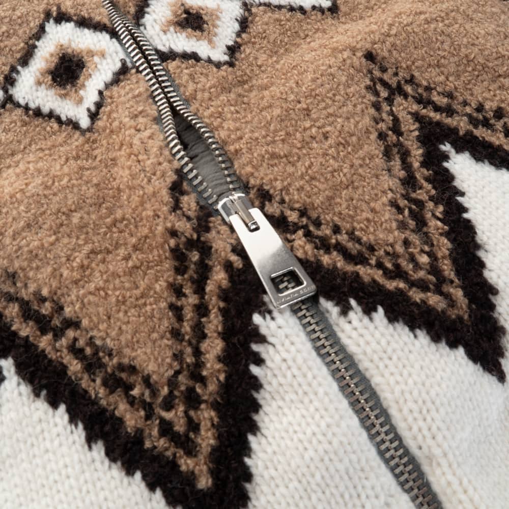 Bouclé Knit Zip Cardigan