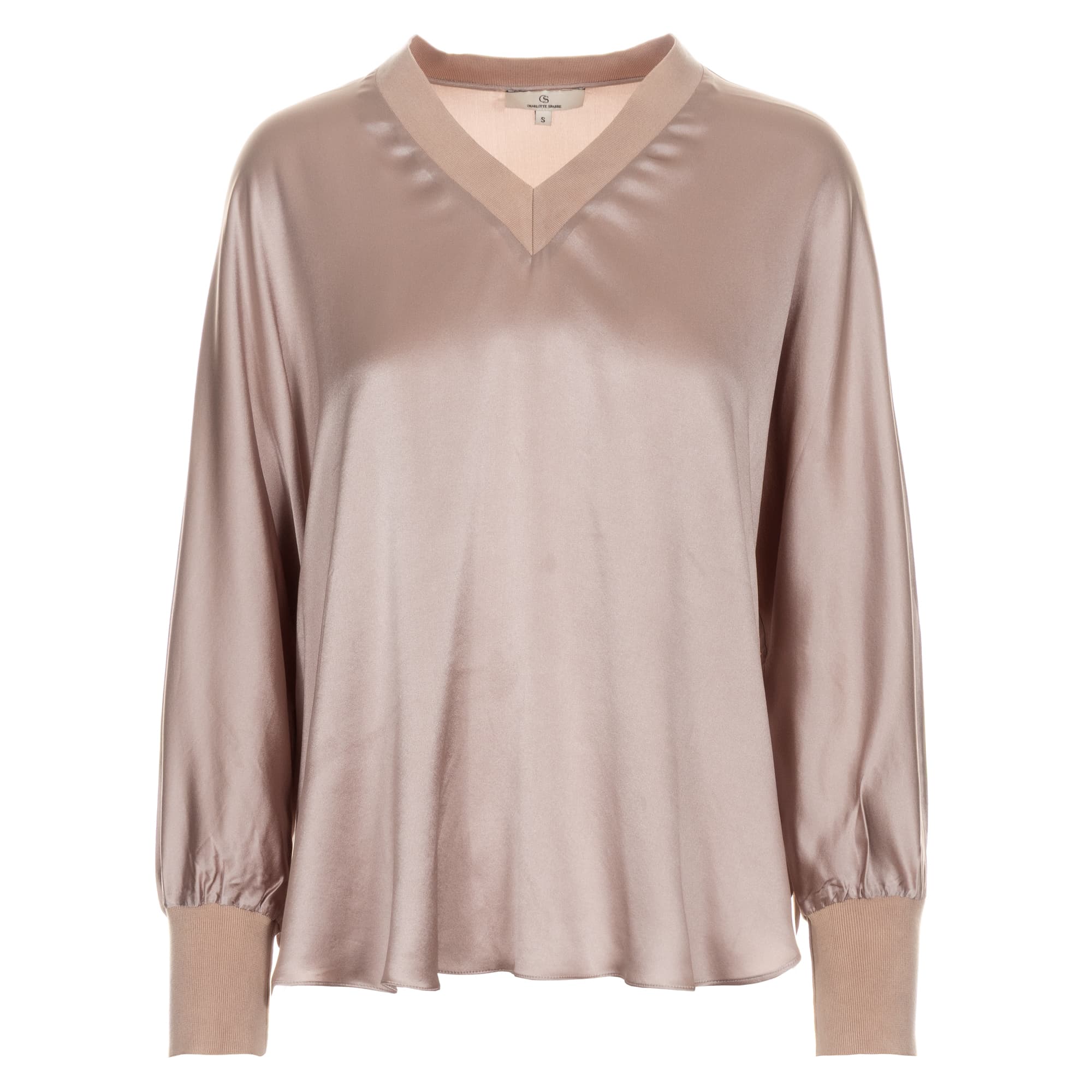Silk blouse taupe 3421