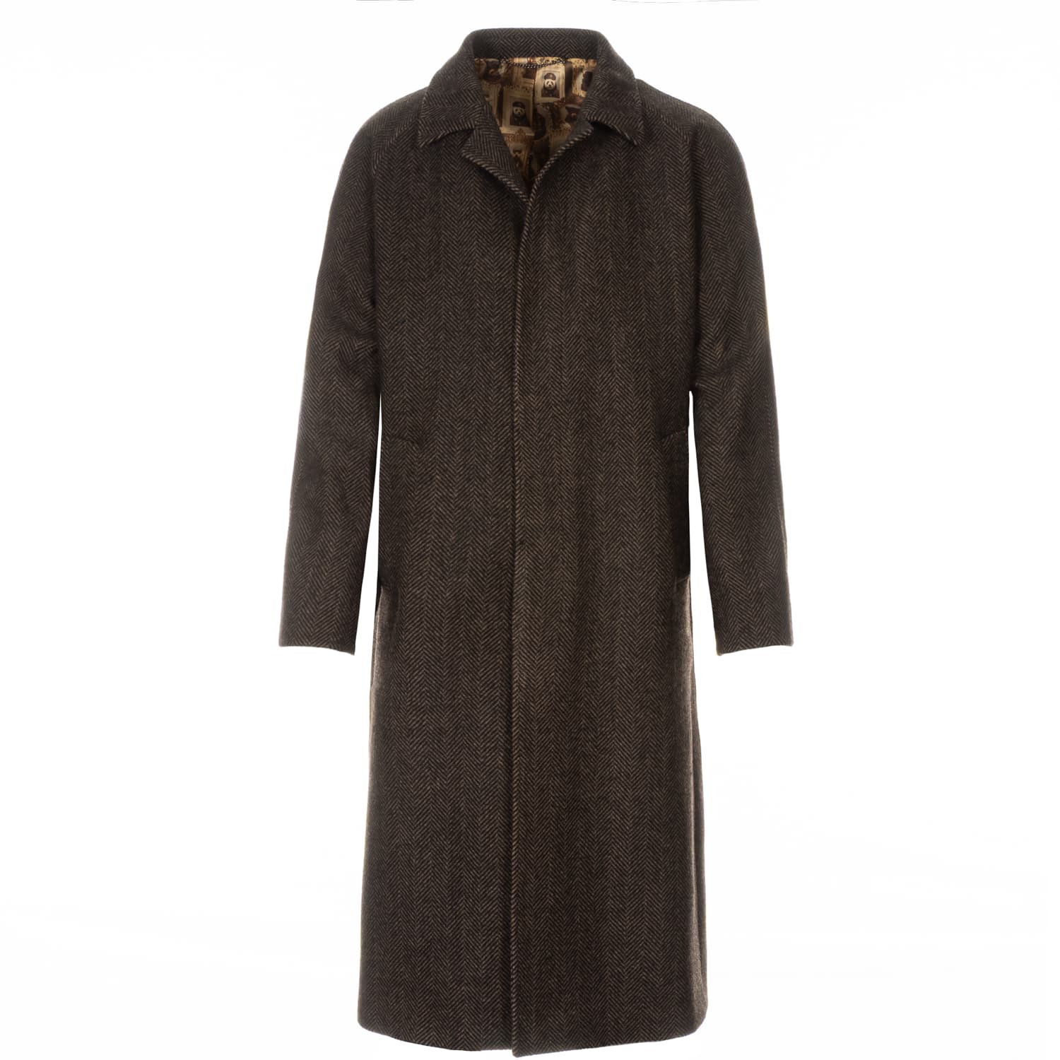 Herringbone Wool Raglan Coat