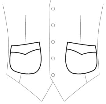 2 patch pockets with topstitching