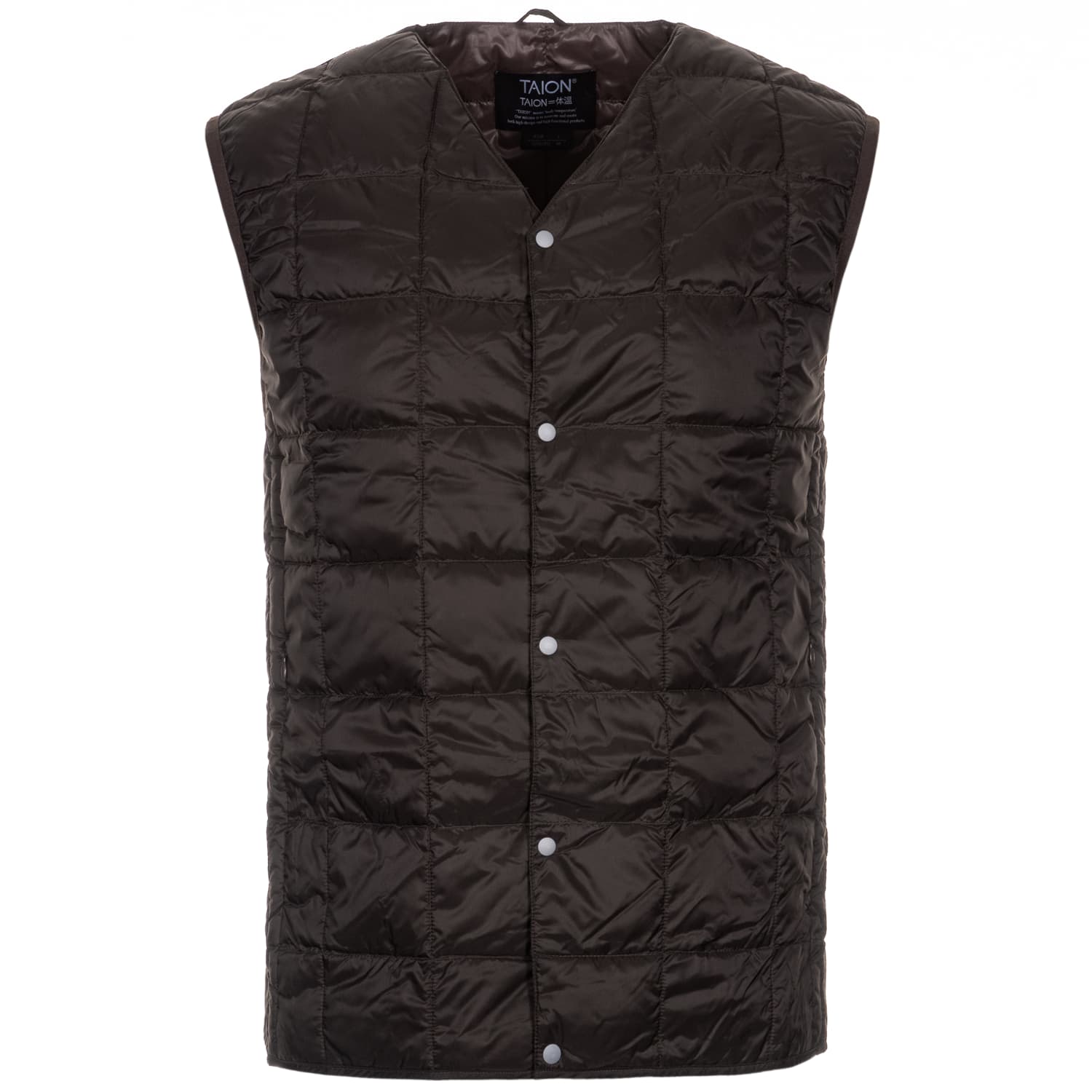 V-Neck Vest Dark Chocolate Taion-v-neck-button-down-vest-taion-0001-d.choco (4 von 4)