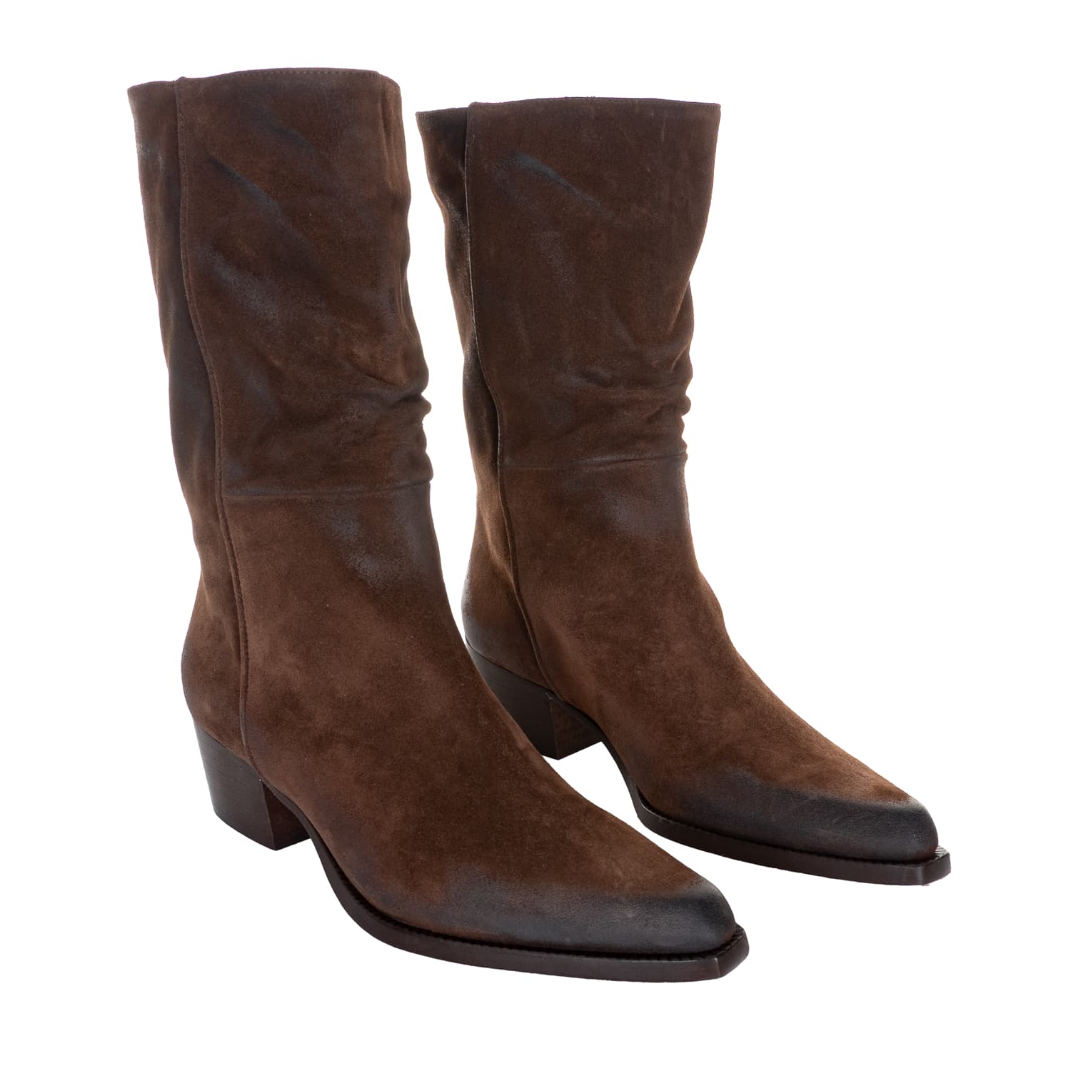 Suede Leather Boots Brown
